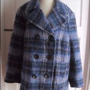 Chadwick’s size 24 pea coat -beautiful blue plaid